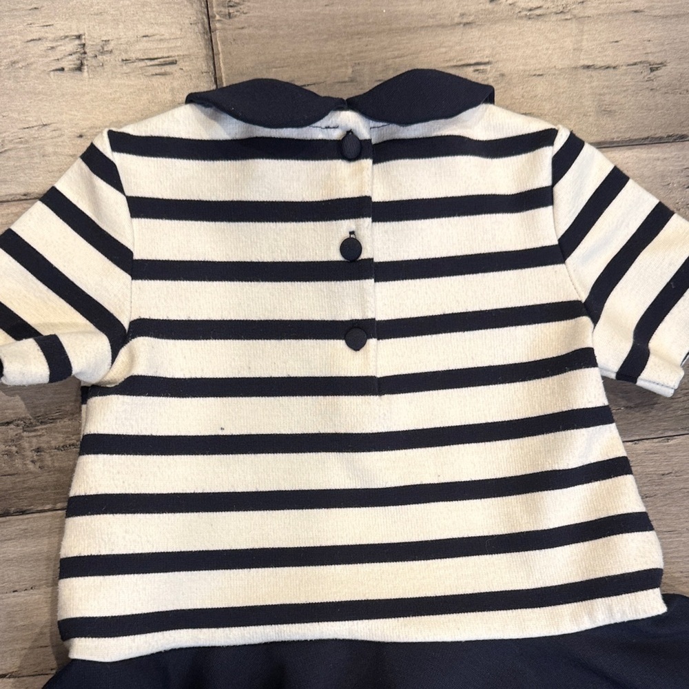 Ralph Lauren Navy & White Striped Polo Dress with Peter Pan Collar - Picture 7 of 8